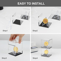 Boîte transparente de cas d'affichage de pièce de monnaie de couverture anti-poussière d'accessoires de médaille de trophée de vitrine pour en gros