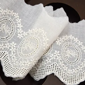 Trimming Crochet Polyester Cotton Lace Trim For Garments Color Custom Knitted White Black Mesh Technics Fabric Feature Eco Water