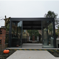Pergola extérieure au design moderne, cadre en aluminium 4x4 avec revêtement en poudre, caractéristiques écologiques et bioclimatiques, fonction motorisée