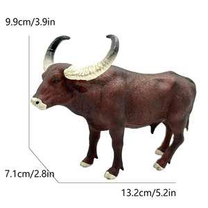 Modelo de simulación de animales salvajes transfronterizo, juguete de plástico decorativo: Pelícano, Toro Rojo, Lobo, Búfalo, Camello, Ciervo Sika, Mono, Toro - Product Image 6
