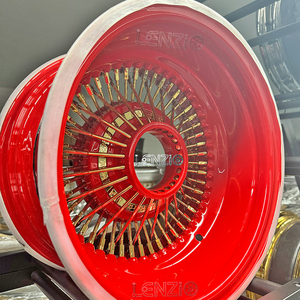 13/14 inch <b>spoke</b> <b>wheels</b> red <b>spoke</b> wire <b>wheels</b> zenith style - Product Image 3
