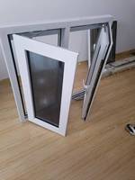 Fenêtre à battant en PVC/UPVC, double vitrage en verre trempé pour villa, maison résidentielle, projet de construction