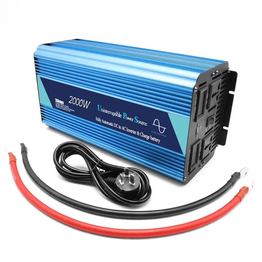 Inversor de energia, ups, fonte de alimentação, ac, 12v 24v, onda senoidal pura, inversor de energia 2000w