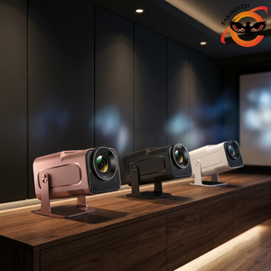 180 Degree Rotating Stand Short <b>Throw</b> Projector 1:0.9 Smart Android Beamer for Ceiling Cinema 62 390 ANSI - Product Image 3