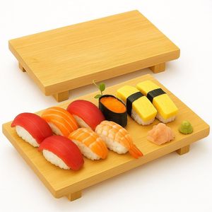 Bandeja de Bambú Estilo Japonés para Servir Sushi, Tabla para Sushi, Plato para Sashimi, Vajilla Ecológica para Rollos, Nigiri y Aperitivos - Product Image 5