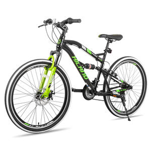 JOYKIE HILAND Vélo tout-terrain à suspension intégrale de <span class=keywords><strong>26</strong></span> <span class=keywords><strong>pouces</strong></span> Vélo 21 vitesses Vélo de descente <span class=keywords><strong>VTT</strong></span> en acier - Product Image 4