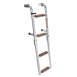 HANSE-<span class=keywords><strong>escalera</strong></span> plegable de acero inoxidable para <span class=keywords><strong>barco</strong></span>, escalones de <span class=keywords><strong>madera</strong></span> de teca, Hardware de <span class=keywords><strong>escalera</strong></span> para yate marino - Product Image 2