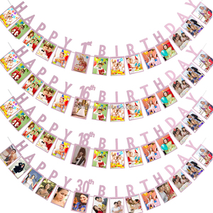 Joyeux 30e anniversaire Photo fête bannière rose signe guirlandes 1er 2e 21e 30e 40e anniversaire fête bruant fournitures décoration - Product Image 1