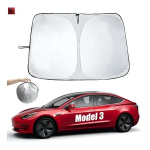 Tkzcrst 240T polyester cửa sổ phía trước bảo vệ nhiệt Visor kính chắn gió phụ kiện nội thất Tesla mô hình 3 mô hình y dù để che nắng
