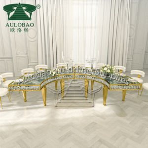 Mesa de araña de cristal de lujo, muebles de comedor, juego de mesa de comedor de Hotel moderno, mesa de cristal transparente - Product Image 5