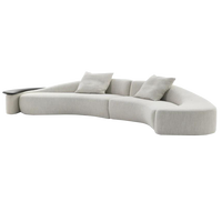 Canapé modulaire moderne en tissu incurvé rembourré de haute qualité, design haut de gamme pour salon et usage hôtelier