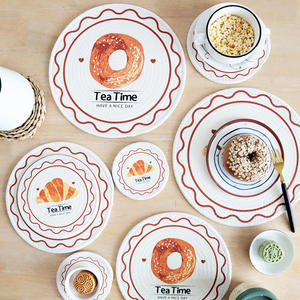 Posavasos redondos de algodón de Texas de 12 cm, 18 cm, 24 cm, 30 cm, estilo donut de dibujos animados, antideslizantes, para la hora del té - Product Image 5