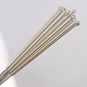 100 ชิ้นเงินจับเข็มยาวไม่เจ็บปวดเข็มเข็มฝังเข็ม - Product Image 5