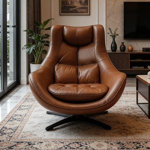 <span class=keywords><strong>Fauteuil</strong></span> pivotant de luxe moderne en <span class=keywords><strong>cuir</strong></span> véritable, dossier haut, ergonomique, pour salon, <span class=keywords><strong>bureau</strong></span>, hôtel - Product Image 4