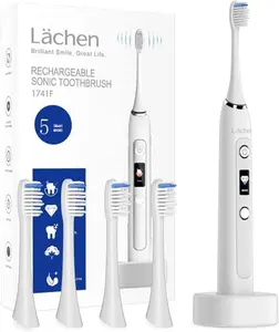 Toothbrush Electric Toothbrush Sonic Toothbrush 5 Cleaning Modes For Dental Care Screen Display Gift Man/Woman 4 Replacement Heads