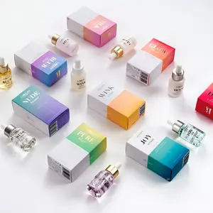 Impresión personalizada Crema para los ojos Caja de embalaje Cuidado DE LA PIEL Botella cuentagotas Embalaje Cosmético Perfume Cajas de papel
