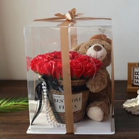 Nouveautés LUYI - Bouquets de fleurs préservées, ours en peluche dans des boîtes cadeaux pour la Saint-Valentin