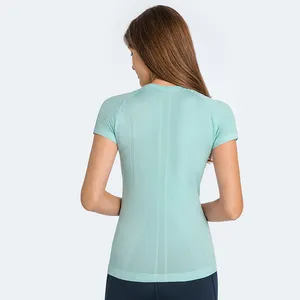 T-shirt à manches courtes pour femmes et filles, tenue de sport, Slim Fit, séchage rapide, mode, S2067