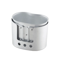 Support de tasse tactique pour randonnée en plein air, base de réchaud en aluminium pour tasse de cantine de 0,65 L