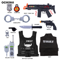 Juguete de Pistola Eléctrica de Plástico para Juego de Imitación, Chaleco de Policía SWAT para Niños