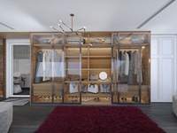 Chambre à vêtements Panneau de particules MDF Meubles de chambre à coucher Design moderne en bois Armoire placard armoire de rangement pour vêtements coiffeuse