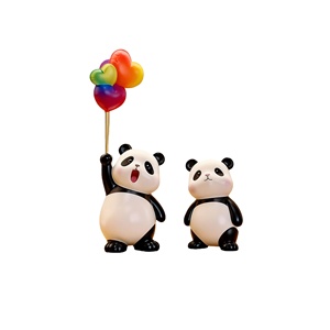 Ballons Panda en polyrésine personnalisés - Adorable sculpture de <span class=keywords><strong>duo</strong></span>, décoration de table fantaisie, cadeau idéal pour les passionnés de faune - Product Image 1