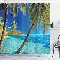 Rideaux de douche en polyester imperméable de style hawaïen pour salles de bain Design de fleurs OEM ODM disponible Logo personnalisé accepté