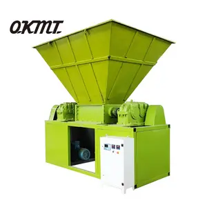 Plastic PVC/PET bottle small metal industrial cardboard waste wood pallet tire electric double shaft shredder