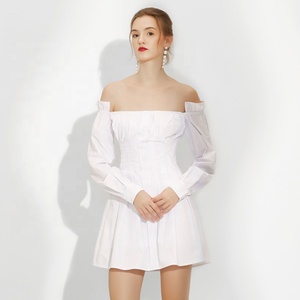 <span class=keywords><strong>Mujer</strong></span> de primavera última vestidos de manga larga de <span class=keywords><strong>algodón</strong></span> de Cintura entallada línea boda fiesta <span class=keywords><strong>vestido</strong></span> plisado - Product Image 1