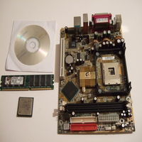 Placa Base GIGA Compatible con PC de Escritorio YTE SA4 GA-P4GV-P R:1.0, Socket 478, Placa Base + CPU + RAM, Suministro al por Mayor
