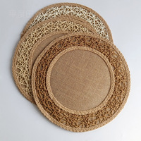 Sets de table ronds en jute faits à la main, dessous de plat en corde de papier résistants à la chaleur pour cuisine, restaurant, mariage, décoration intérieure