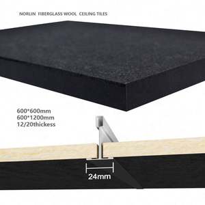 Panneau de fibres minérales noires <span class=keywords><strong>600x600</strong></span> Carreaux de <span class=keywords><strong>plafond</strong></span> suspendu Conception de <span class=keywords><strong>faux</strong></span> <span class=keywords><strong>plafond</strong></span> <span class=keywords><strong>acoustique</strong></span> noir - Product Image 2