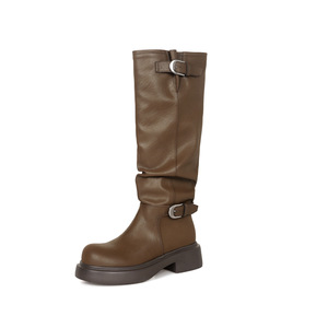 <span class=keywords><strong>Stivali</strong></span> Marroni Lunghi da Donna 2026 Nuovo Stile Autunno Inverno <span class=keywords><strong>Sotto</strong></span> il <span class=keywords><strong>Ginocchio</strong></span> Punta Tonda Tacco Grosso - Product Image 1