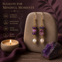 Boucles d'oreilles en pierre naturelle Sugilite, perles, pour la respiration consciente, design de créateur, luxe, chaîne, pour femmes, en argent S925 avec perle