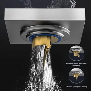 Desagüe de Piso Oculto de Lujo Ligero Personalizado de Acero Inoxidable 304 Cepillado Antiolor DN50 para Baño, Inodoro y Cocina al por Mayor - Product Image 3