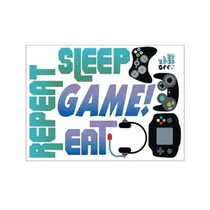 Game Elements Wall Sticker Game Controller Boy Wall Sticker Game Room Decoration Removable Self-Adhesive PVC Sticker