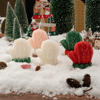 Jolies petites bougies parfumées en forme de gants en laine, thème Noël, pour accessoires de photographie style Instagram, cadeaux de fête et décoration créative de festival