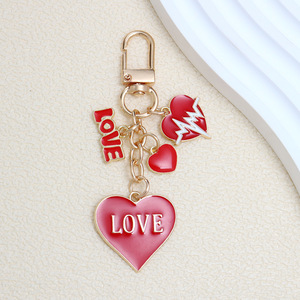 Nouveau goutte à goutte huile <span class=keywords><strong>rouge</strong></span> saint valentin baguette magique amour Rose fleur de cerisier porte-clés créatif mignon pendentif - Product Image 4