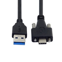 USB 3,1 Tipo-C Bloqueo de tornillo dual a USB3.0 estándar Cable DE DATOS Montaje en panel 5Gbps Cámara industrial Cable de transmisión de video