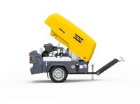 Compresseur rotatif à vis portable à injection d'huile à axe unique série 7 Atlas Copco 7-12 bar 102-175 Psig