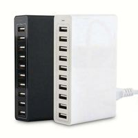 Chargeur mural portable à 10 ports USB, charge rapide, 5V 10A 60W, chargeur de voyage, chargeur QC3.0, vente chaude