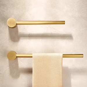 Porte-serviettes mural en cuivre standard de 30 cm à barre unique pour salle de bain, installation sans perçage - Product Image 3