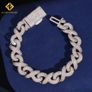 Nouveau produit Chaîne cubaine en moissanite VVS1 de 13 mm Collier et bracelet tendance pour hommes HipHop Diamant glacé Argent sterling 925 GRA - Product Image 5