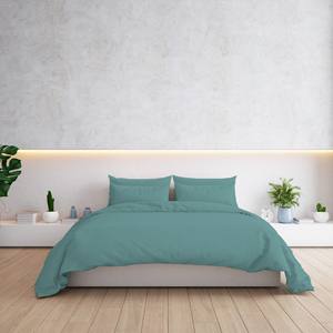 Ensemble de housse de couette en percale de coton 100% italien Premium Green avec housse de couette taie d'oreiller incluse - Product Image 2