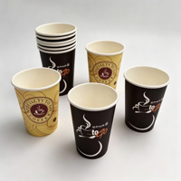 Gobelet en papier jetable biodégradable à paroi simple avec logo personnalisé pour café et thé