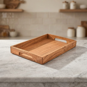 Bamboo and Rattan Lacquer Classic Dishwasher Safe Multifunction Food <b>Storage</b> <b>Tray</b> for Kitchen and Wardrobe - Product Image 4
