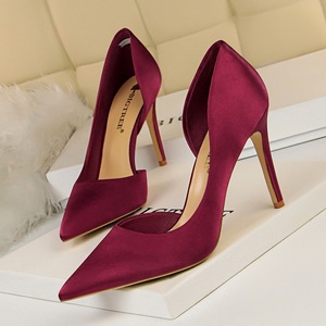 Silk Fashion Wholesale Pointed <b>Pumps</b> Stiletto High Women Royal Blue Heels - Product Image 4