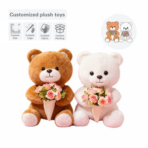Urso de Pelúcia Personalizado - Brinquedo Seguro para Bebês, Preenchido com Algodão PP, Tamanho de 31-50cm, Alívio de Estresse, Presente Unissex para Festas e Dia dos Namorados - Product Image 1