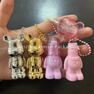 2ml çocuklar anahtarlık Robot dudak parlatıcı kutusu kullanışlı boş Mini lipchain şişe karikatür ayı şekilli sevimli Lipgloss tüpler ile zincirler - Product Image 5