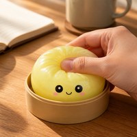 Jouet anti-stress sensoriel mignon en TPR en forme de boulette Smiley Face, à rebond lent